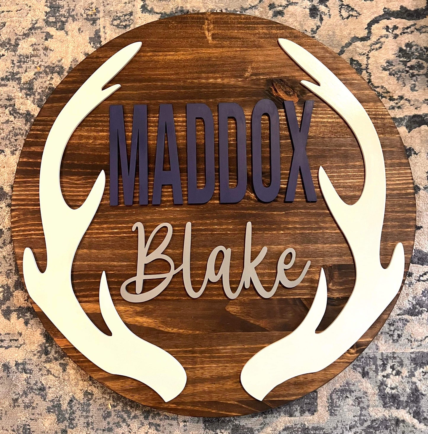 Deer antler nursery round