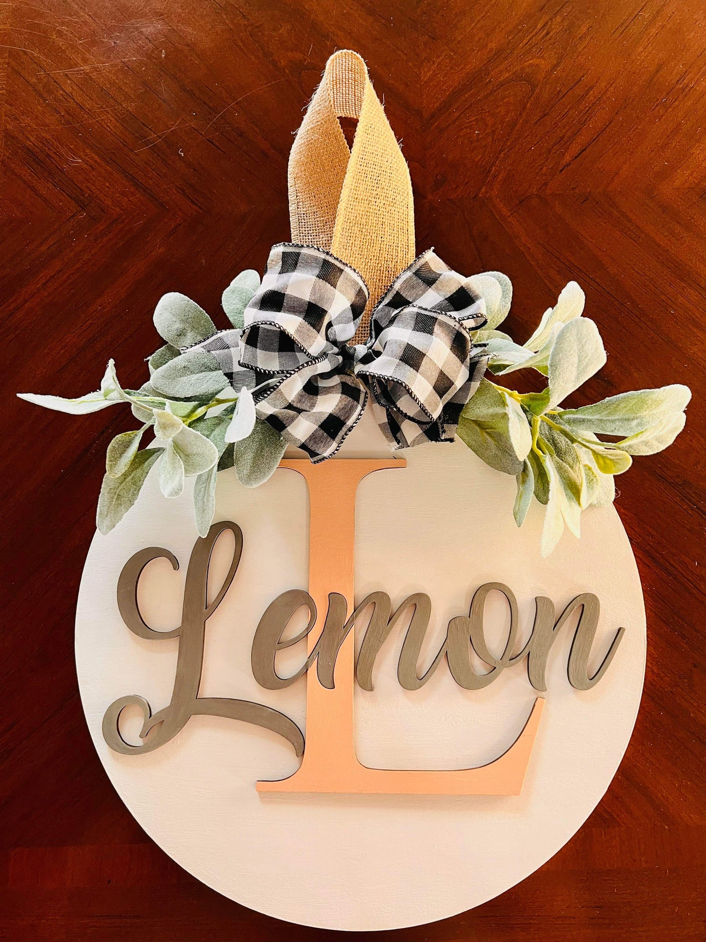 Last name door hanger