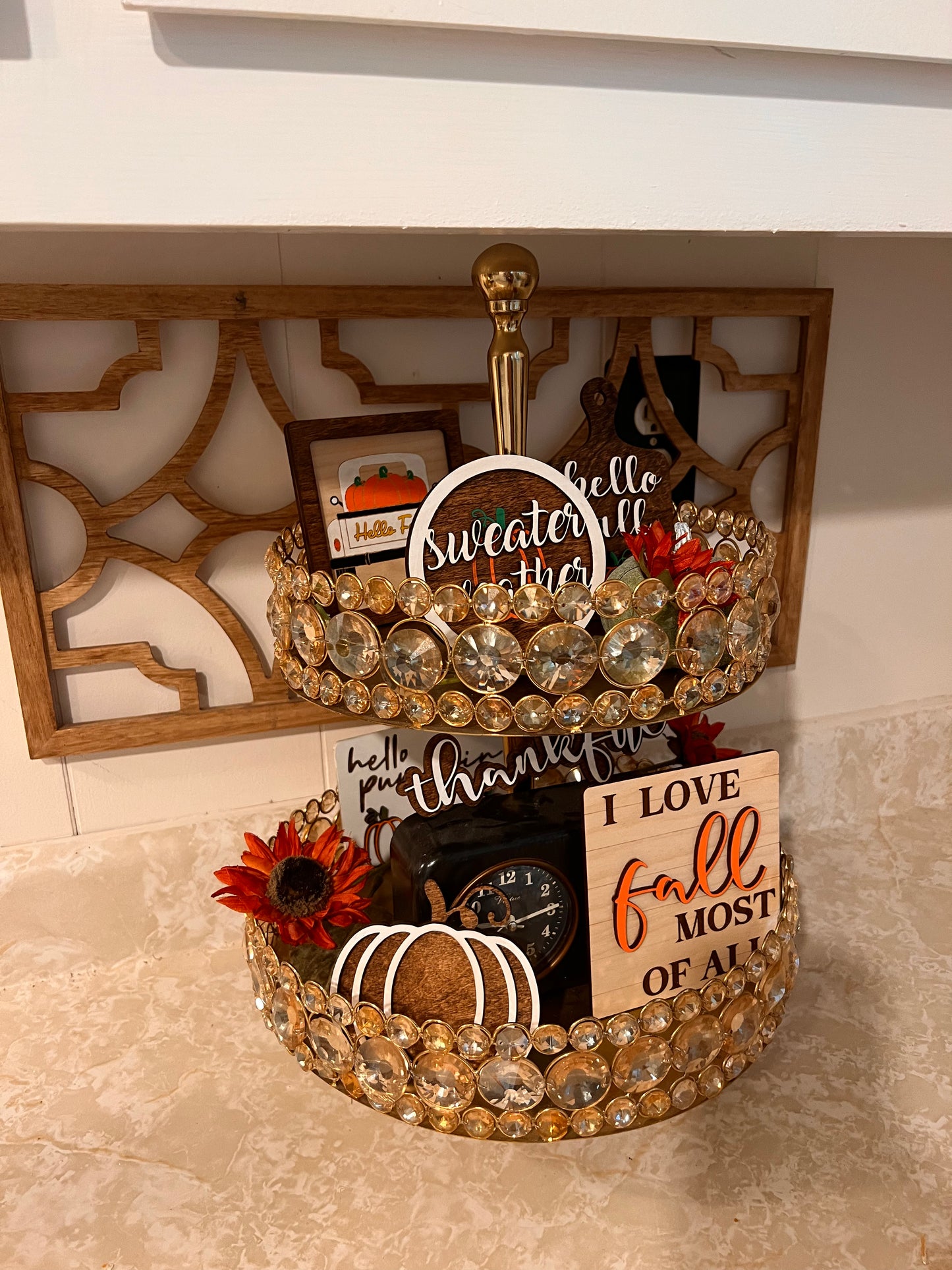 Fall tiered tray decor