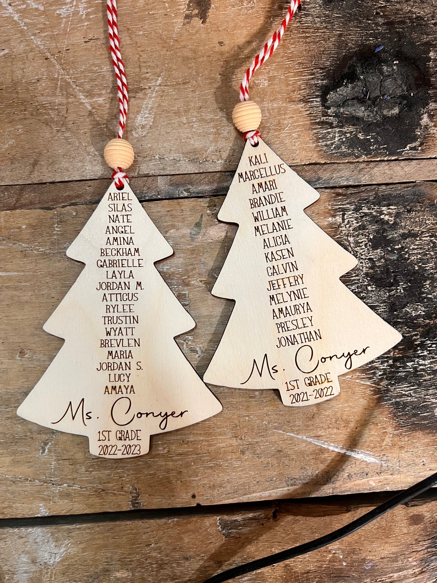 Teacher class ornaments