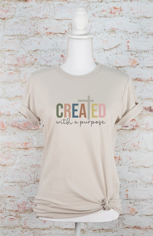 Colorful Created with Purpose Graphic Tee