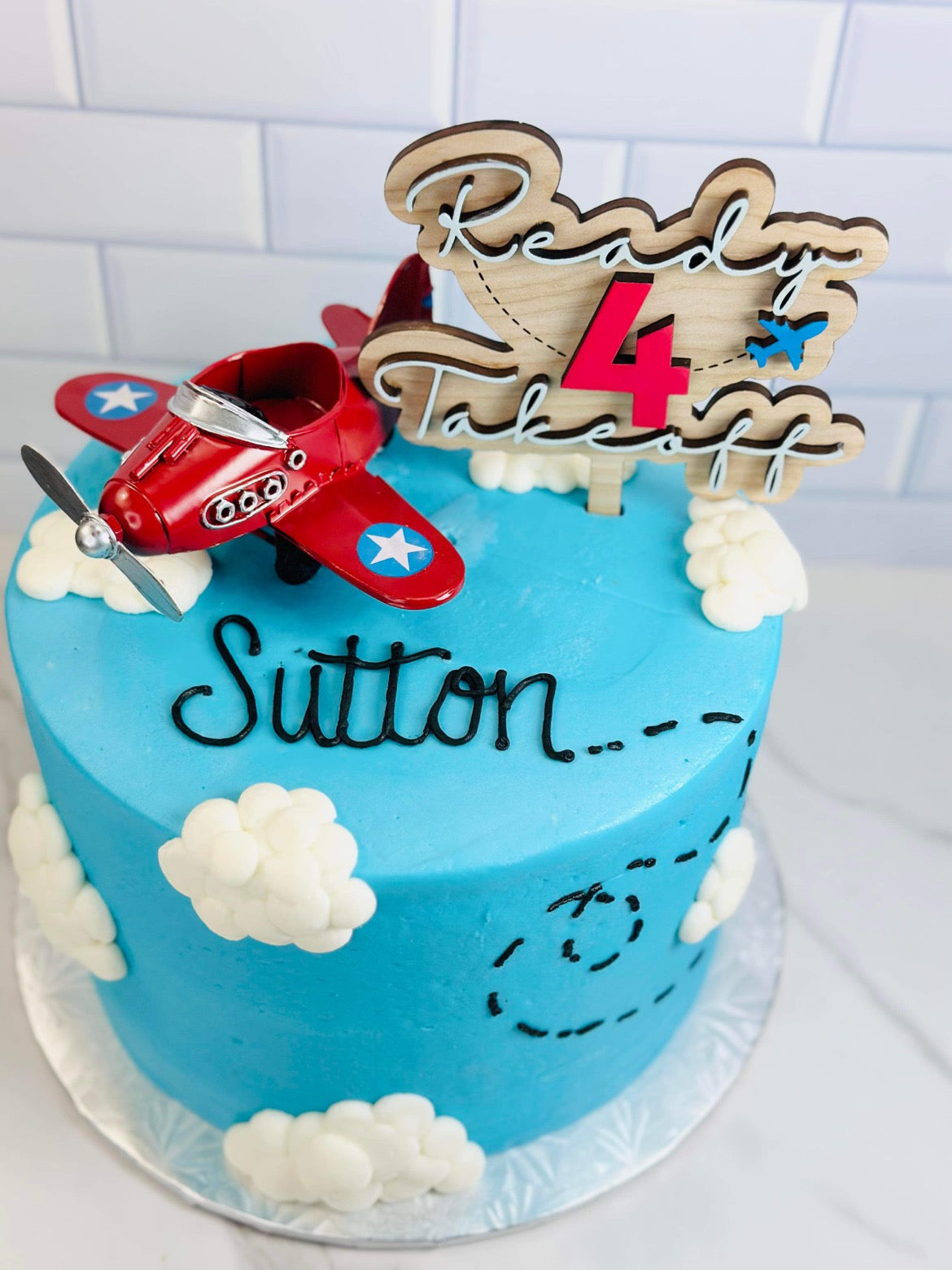 Ready 4 takeoff cake topper