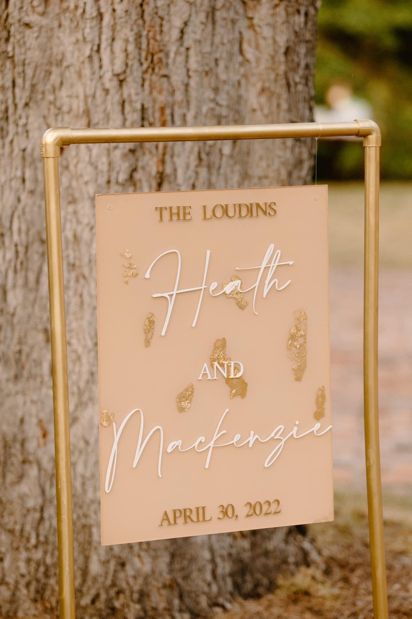 Acrylic wedding sign